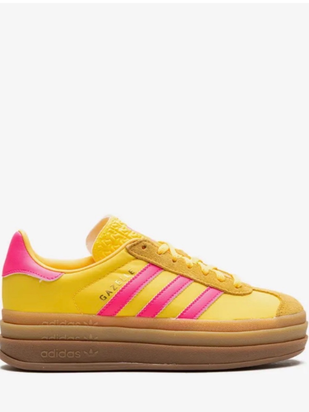 adidas Gazelle Bold Spark Lucid Pink Yellow Platform Sneakers Size 7.5 IG4387